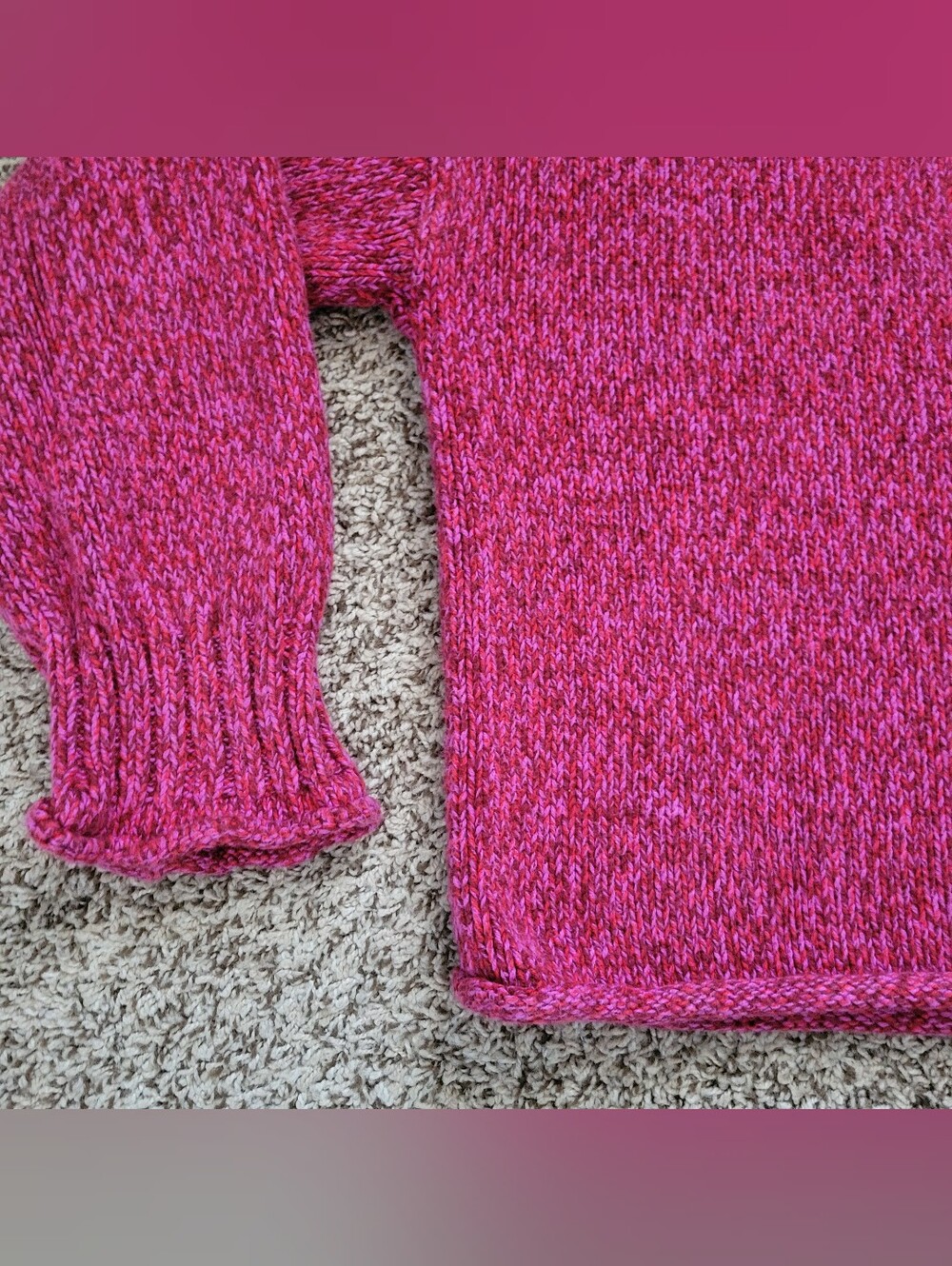 J. Crew 2025 Rollneck Sweater Marled Vintage Berry Pink Red Purple Cotton Small - Picture 3 of 8